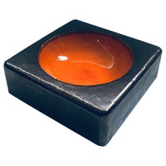 Vintage Art Pottery Studio Handmade Vide Poche Bowl by Jeurissen, 1972