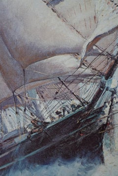Vintage Art Prints Framed - Sailing Ship Painting Print - Nautical Wall Art