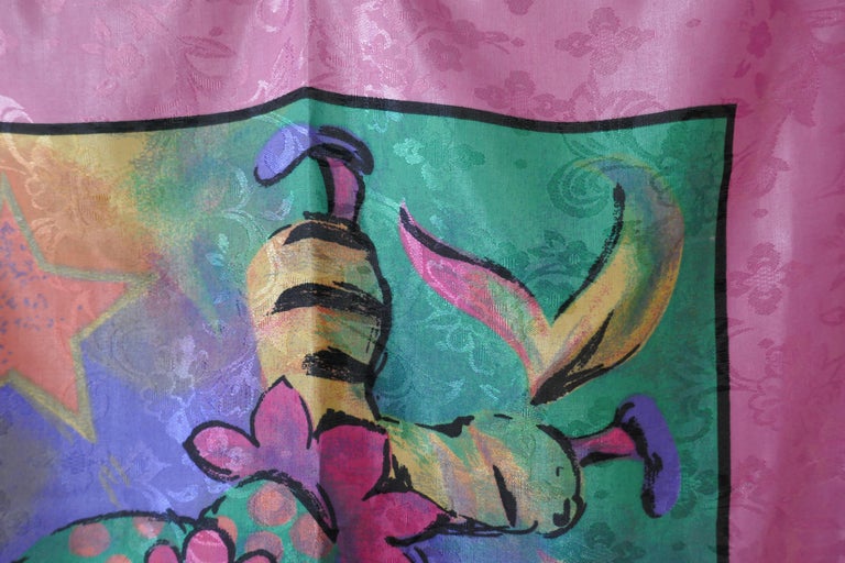 Foulard Carré Feliciani En Soie 100% - Vintage Rouge 88x88 Cm - Occasion élégant