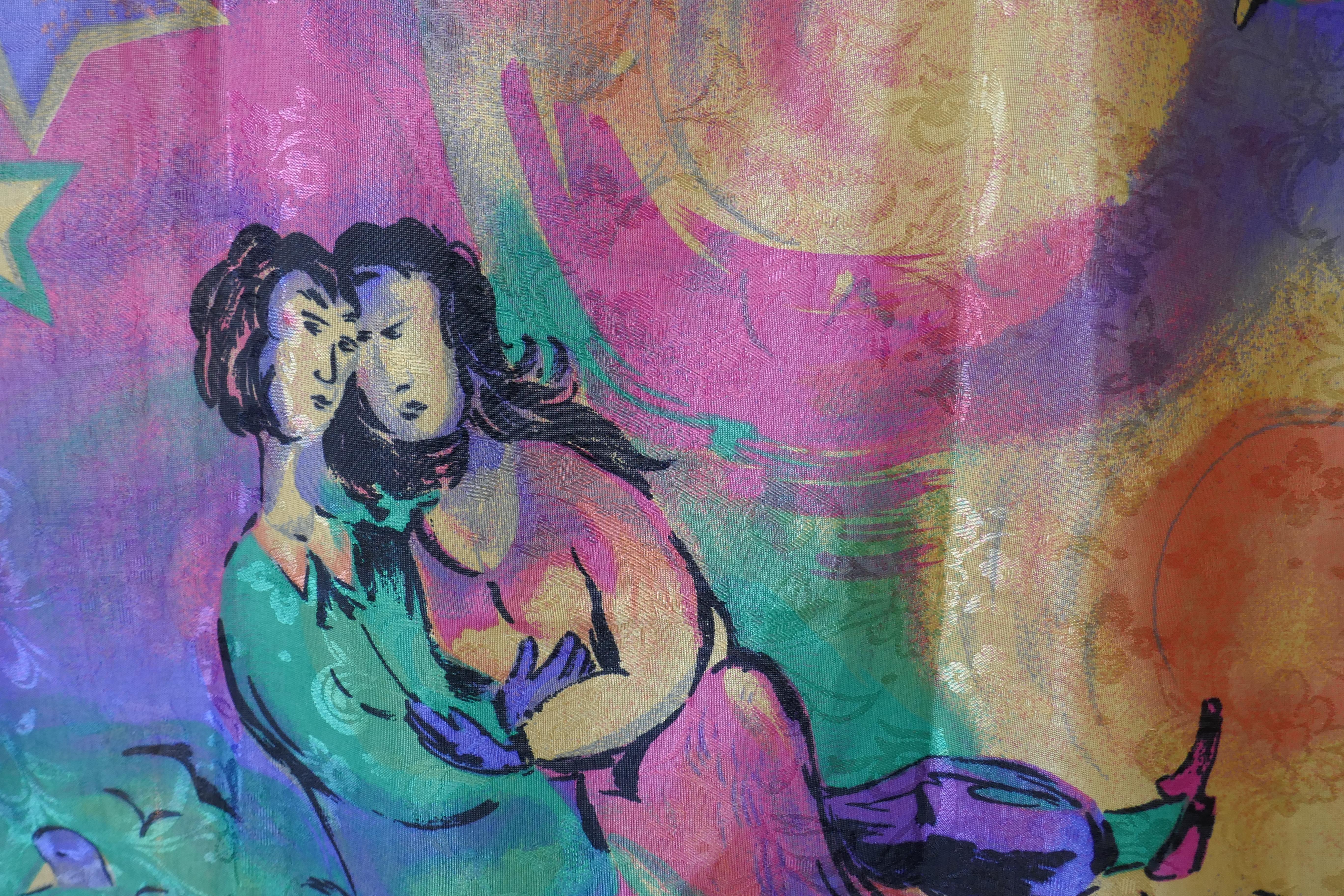 Écharpe d'art vintage romantique impressionniste de Feliciani   Pour femmes en vente