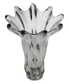 Vintage Art Vannes France Handmade Crystal Vase, 1970's