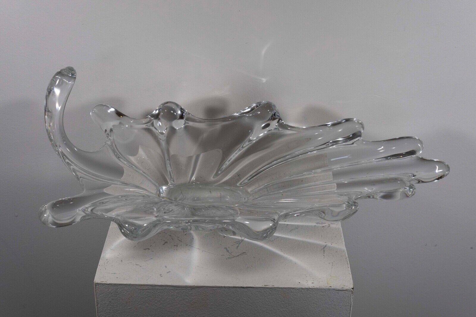 Bol de centre de table vintage Art Vannes France Jardiniere Crystal Art Glass avec marque Bon état - En vente à Keego Harbor, MI