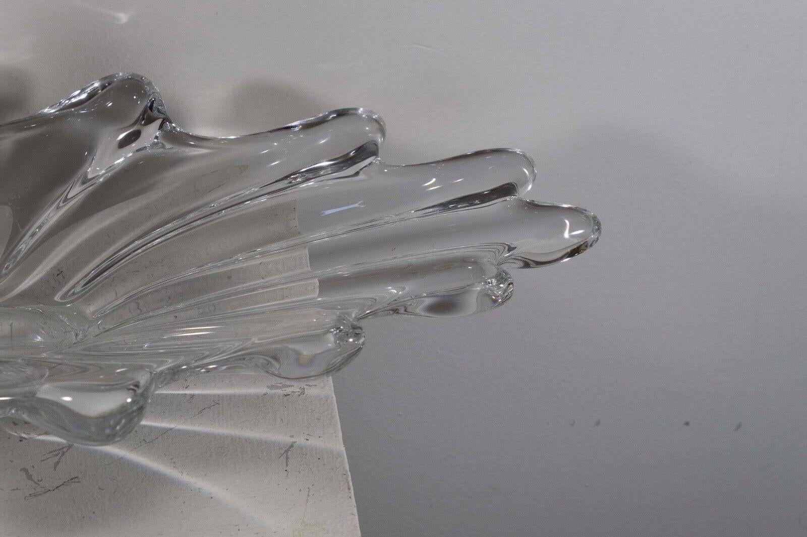 Cristal Bol de centre de table vintage Art Vannes France Jardiniere Crystal Art Glass avec marque en vente