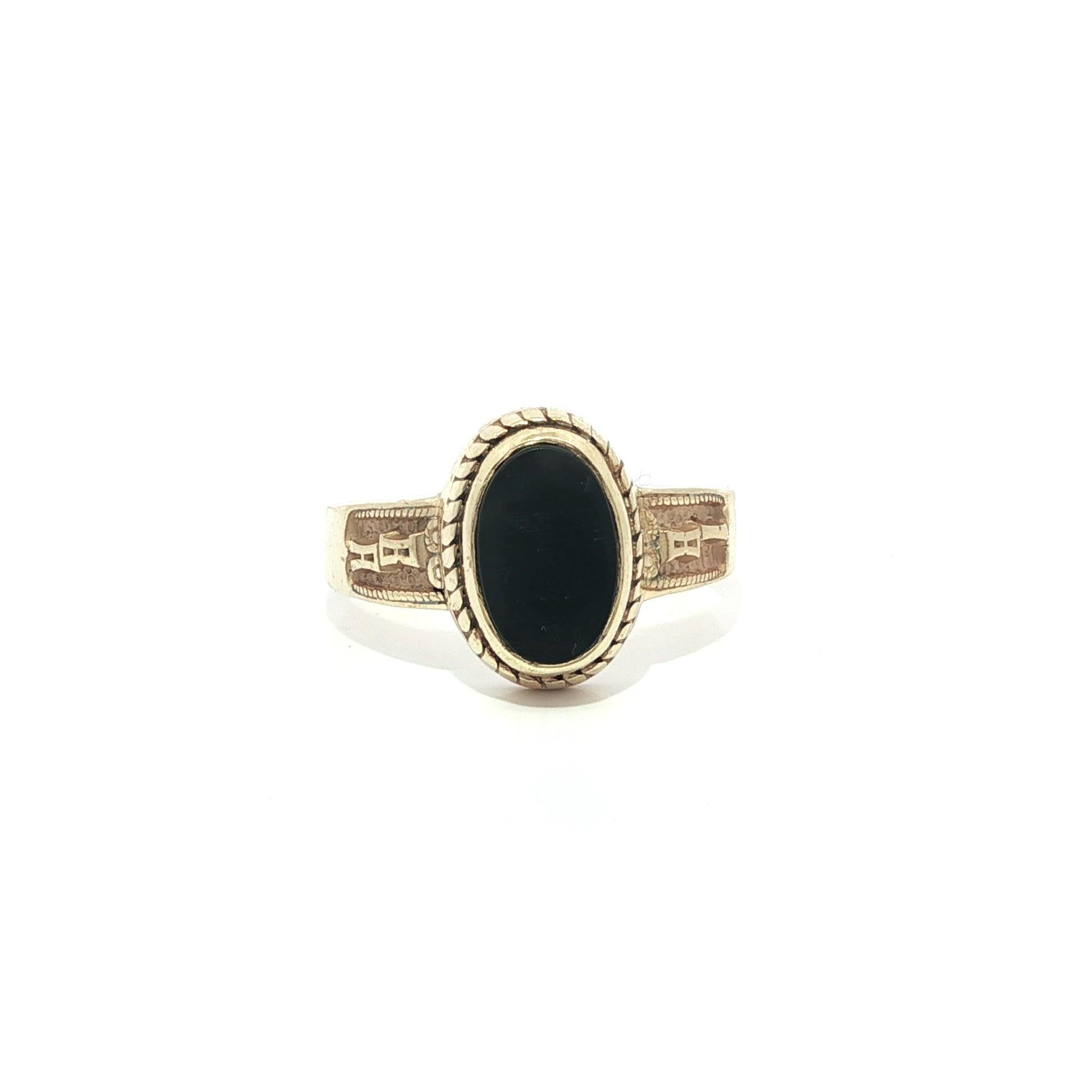 Anello Vintage Artcarved in oro 14k con iniziali in onice nera UT School in vendita 5