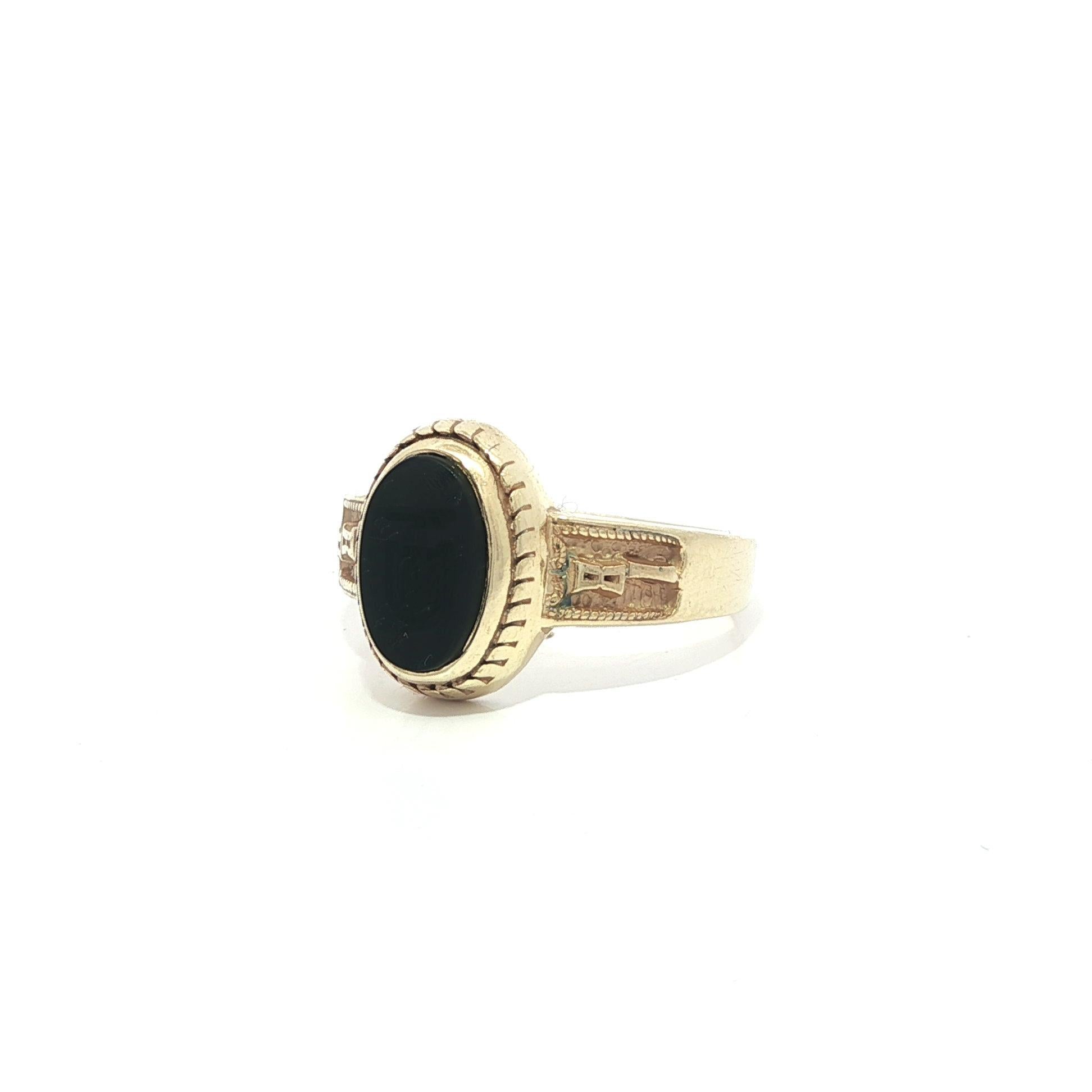 Anello Vintage Artcarved in oro 14k con iniziali in onice nera UT School in vendita 7