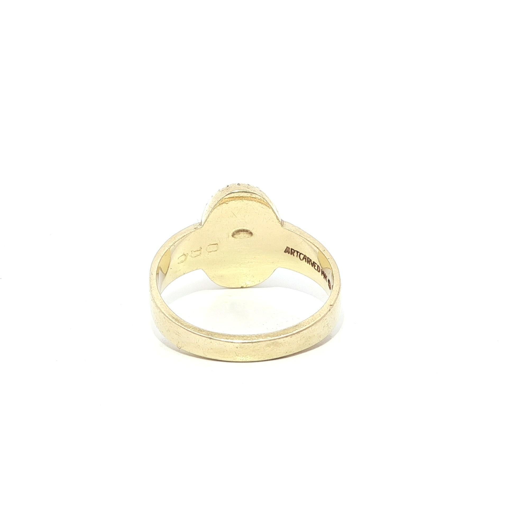 Anello Vintage Artcarved in oro 14k con iniziali in onice nera UT School in vendita 3