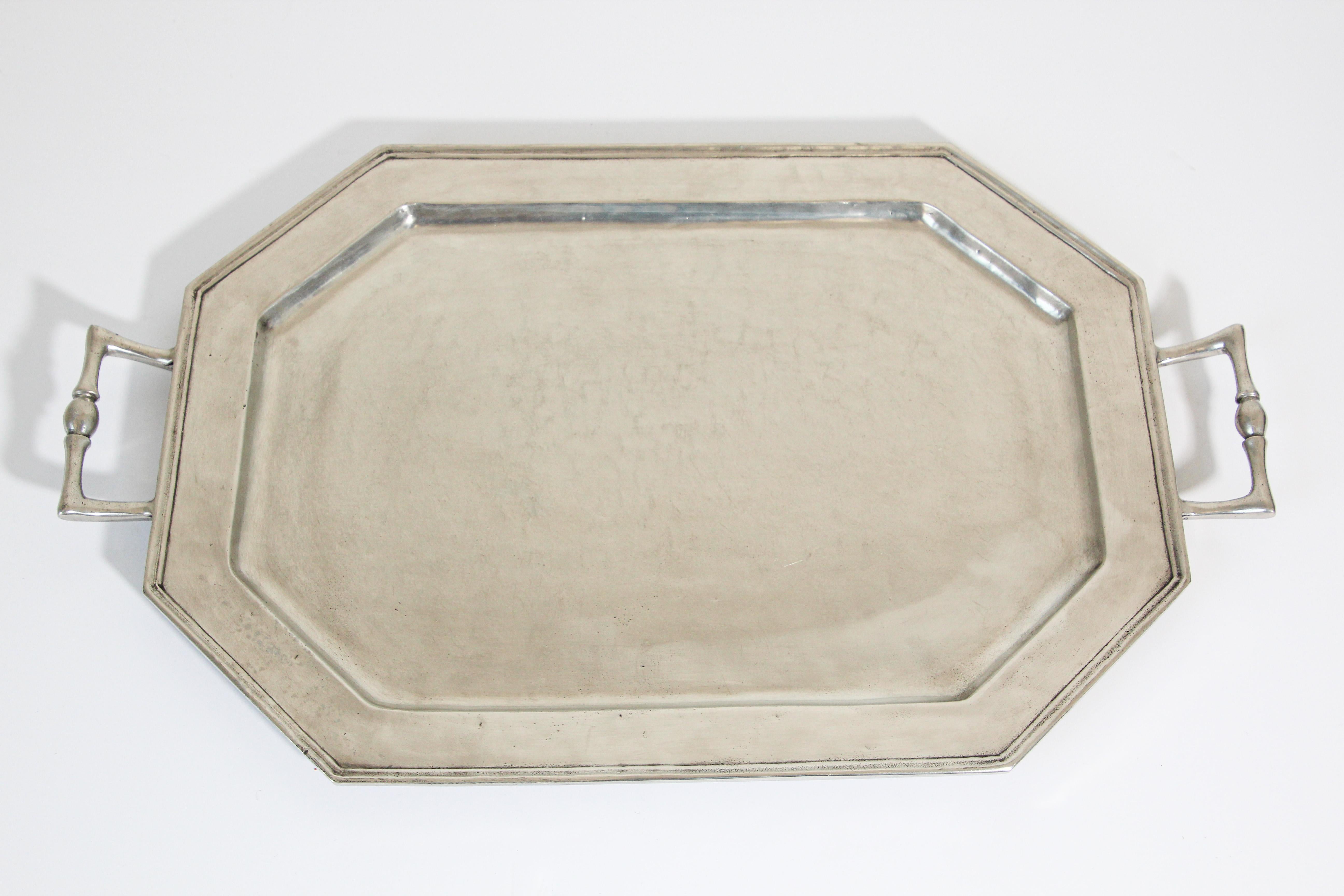 vintage pewter serving tray