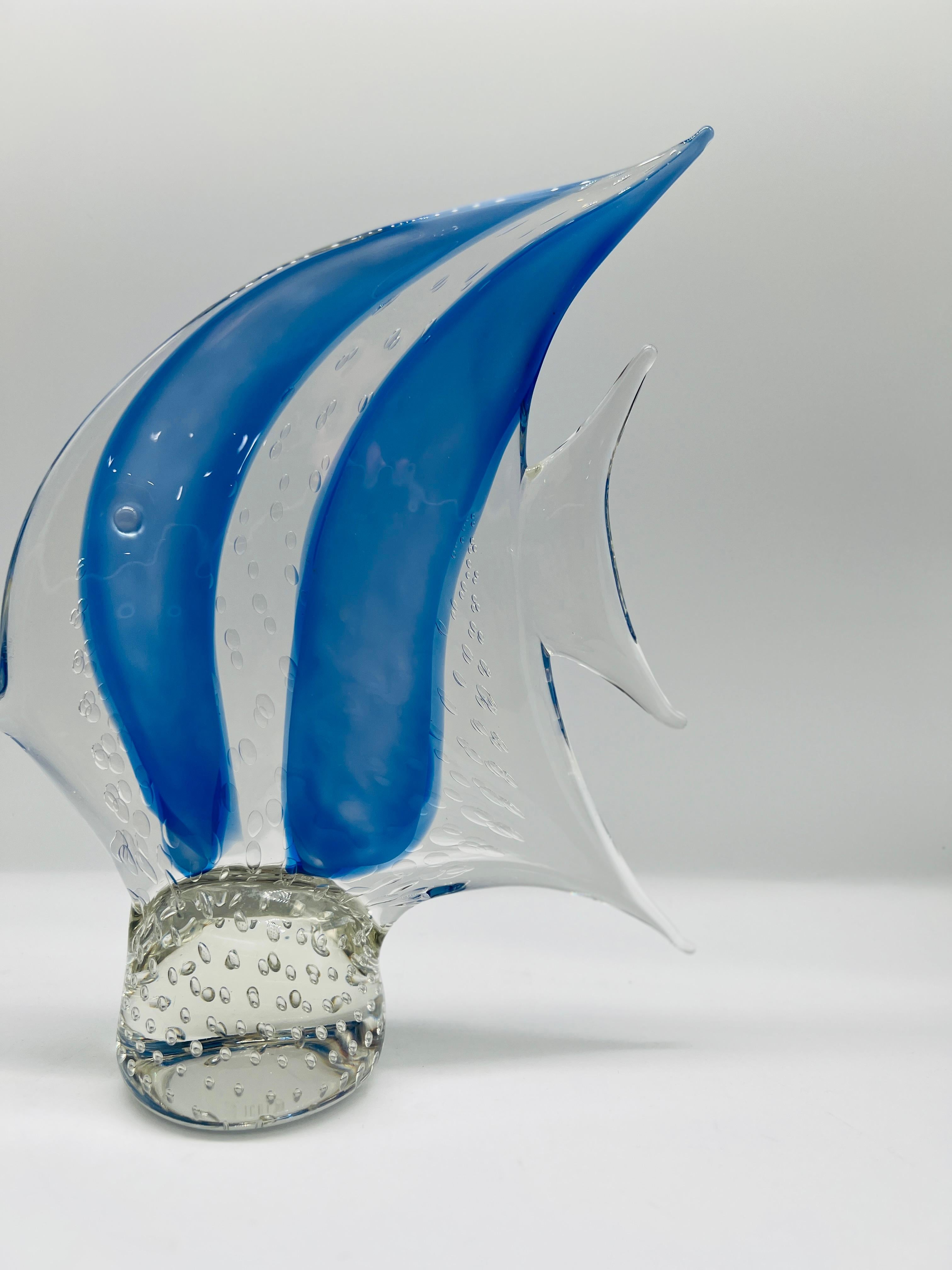 Italian Vintage Arte Murano Icet Art Glass Fish Sculpture For Sale