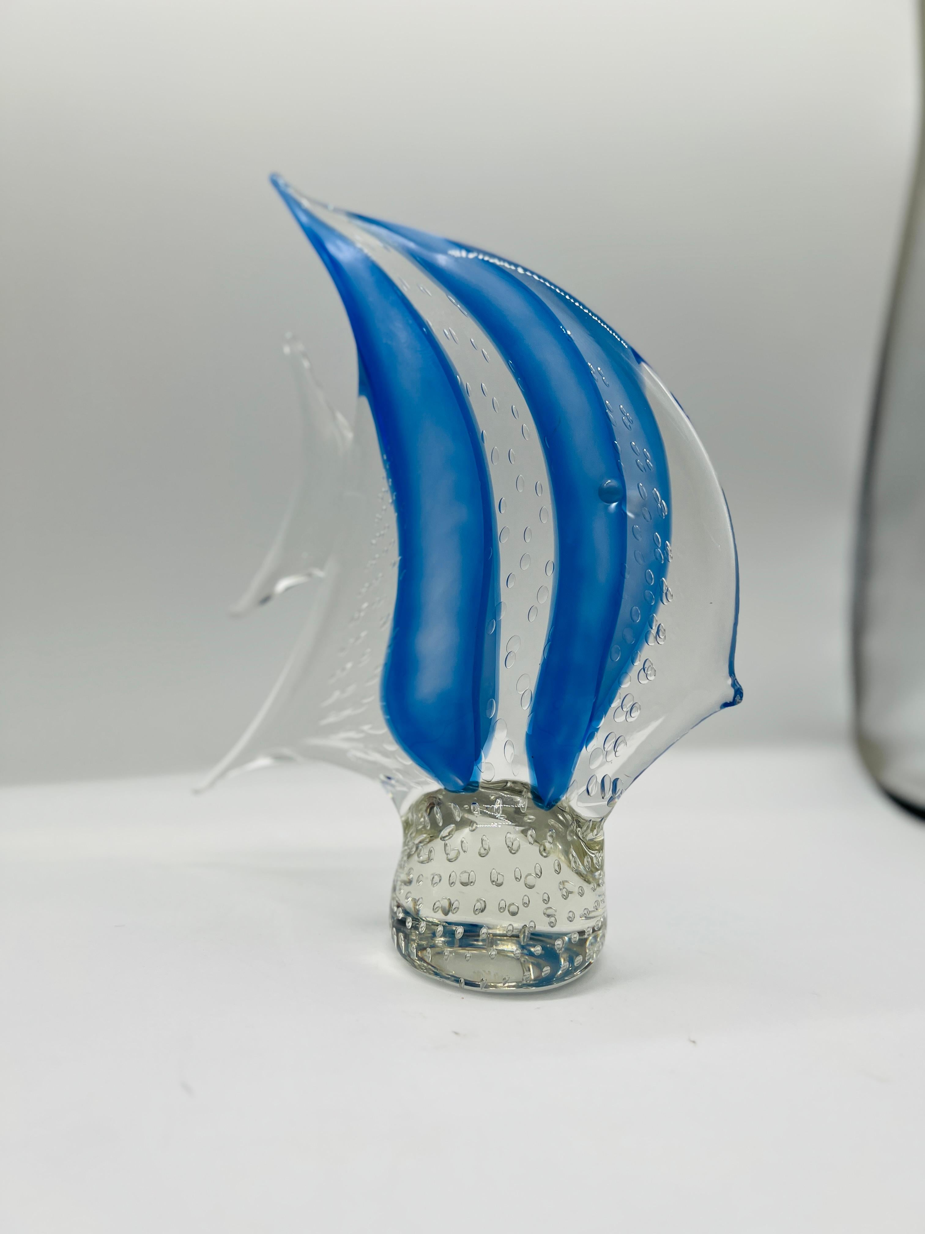 20th Century Vintage Arte Murano Icet Art Glass Fish Sculpture For Sale
