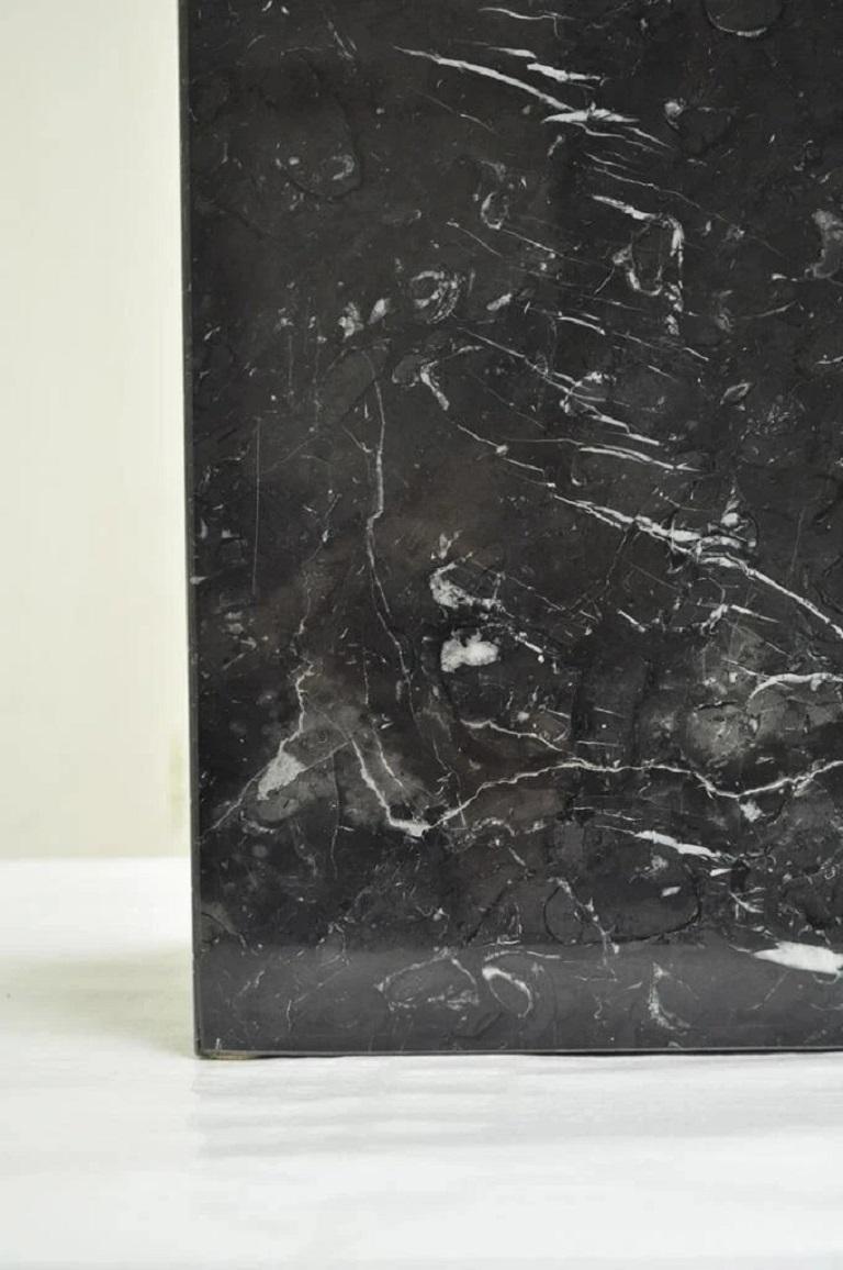 Vintage Artedi Italian Modern Brass Marble Glass Cantilever Accent Side Table For Sale 5