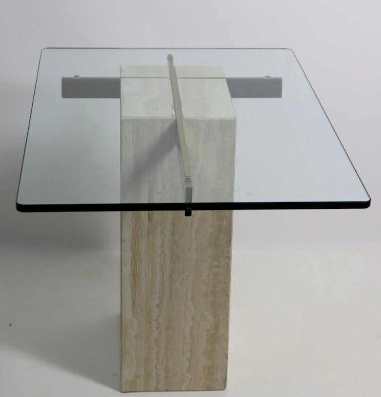 Table d'appoint vintage Artedi en marbre et verre en vente 4