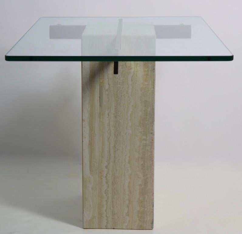 Vintage Artedi Marble and Glass Side Table For Sale 5