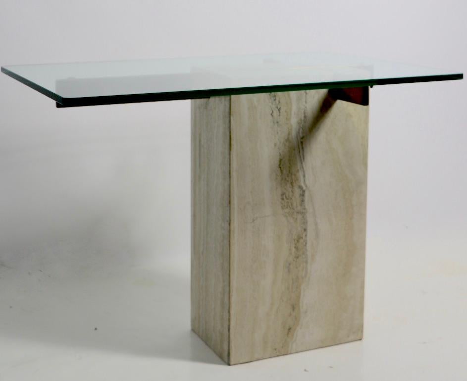 Italian Vintage Artedi Marble and Glass Side Table For Sale