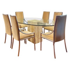 Vintage Artedi Style Dining chairs, circa 1970s W 6 Chairs in Kravet Velvet