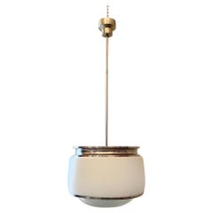 “Kappa” Vintage Crystal and Opaline Pendant by Sergio Mazza for Artemide