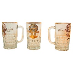 Vintage Artesania Tabuisa Mugs Set of 3 with Tumi Peruvian God Design