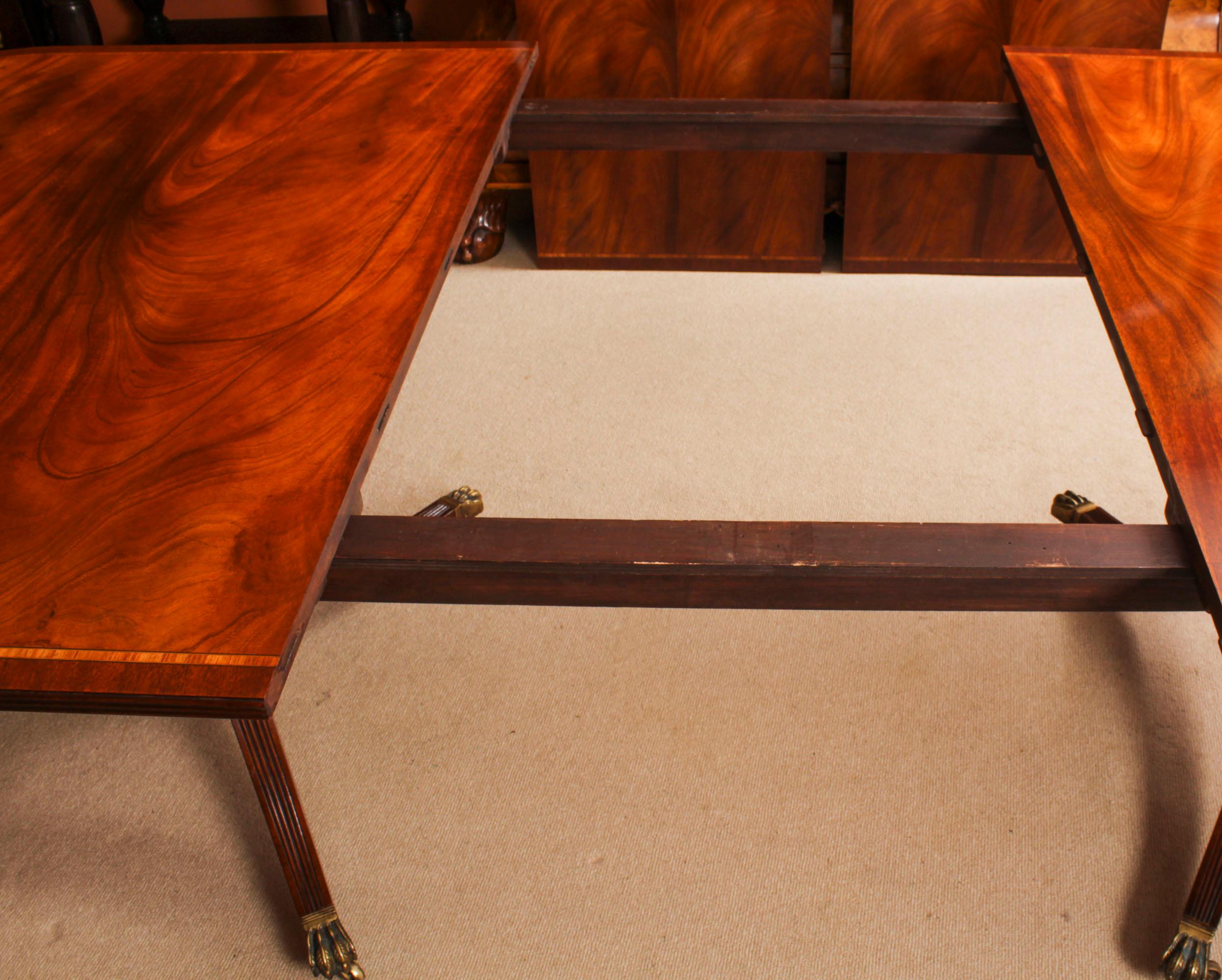 Vintage Arthur Brett Two Pillar Dining Table & 12 Hepplewhite Chairs 20th C 7