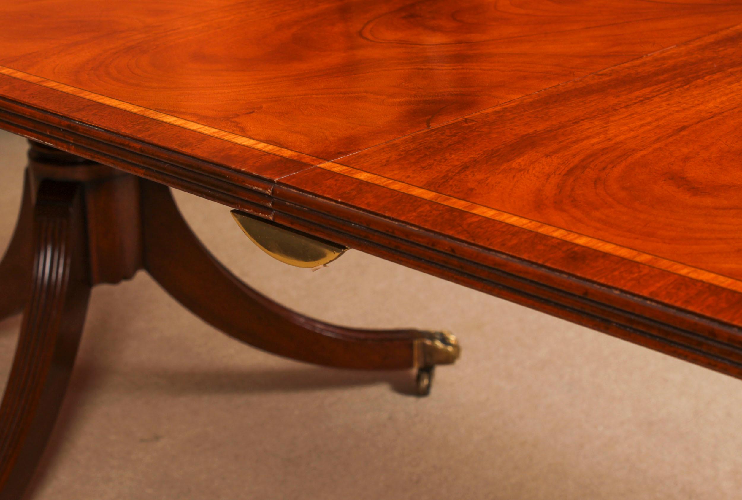 Vintage Arthur Brett Two Pillar Mahogany Dining Table & 12 Chairs 20th Century 5