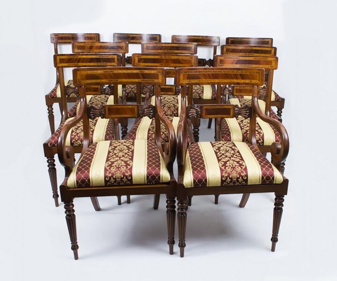 Vintage Arthur Brett Two Pillar Mahogany Dining Table & 12 Chairs 20th Century 10