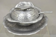 Vintage Arthur Court 1979 Cabbage Lettuce Tureen Serving Bowl Spoon Platter 3 pc