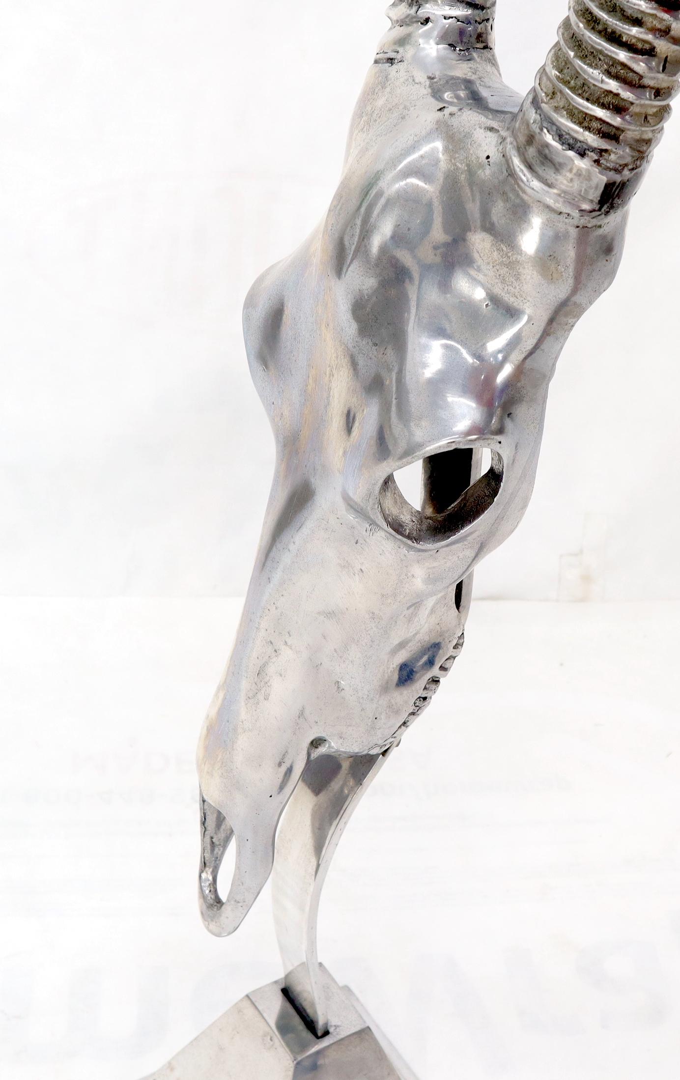 Vintage Arthur Court Tall Sculpture of a Gazelle in Polished Aluminum For Sale 4