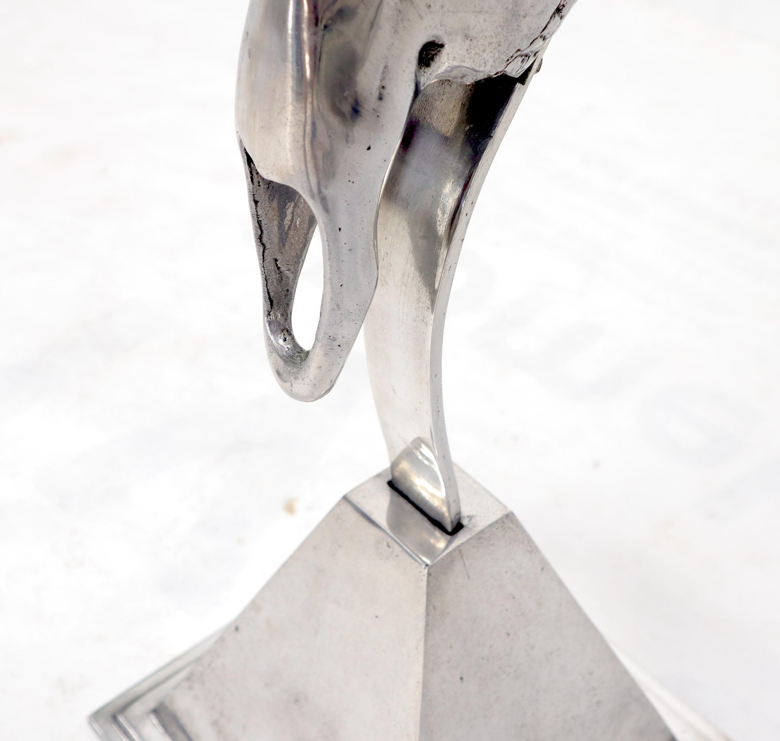 Aluminium Grande sculpture vintage d'une gazelle d'Arthur Court en aluminium poli en vente