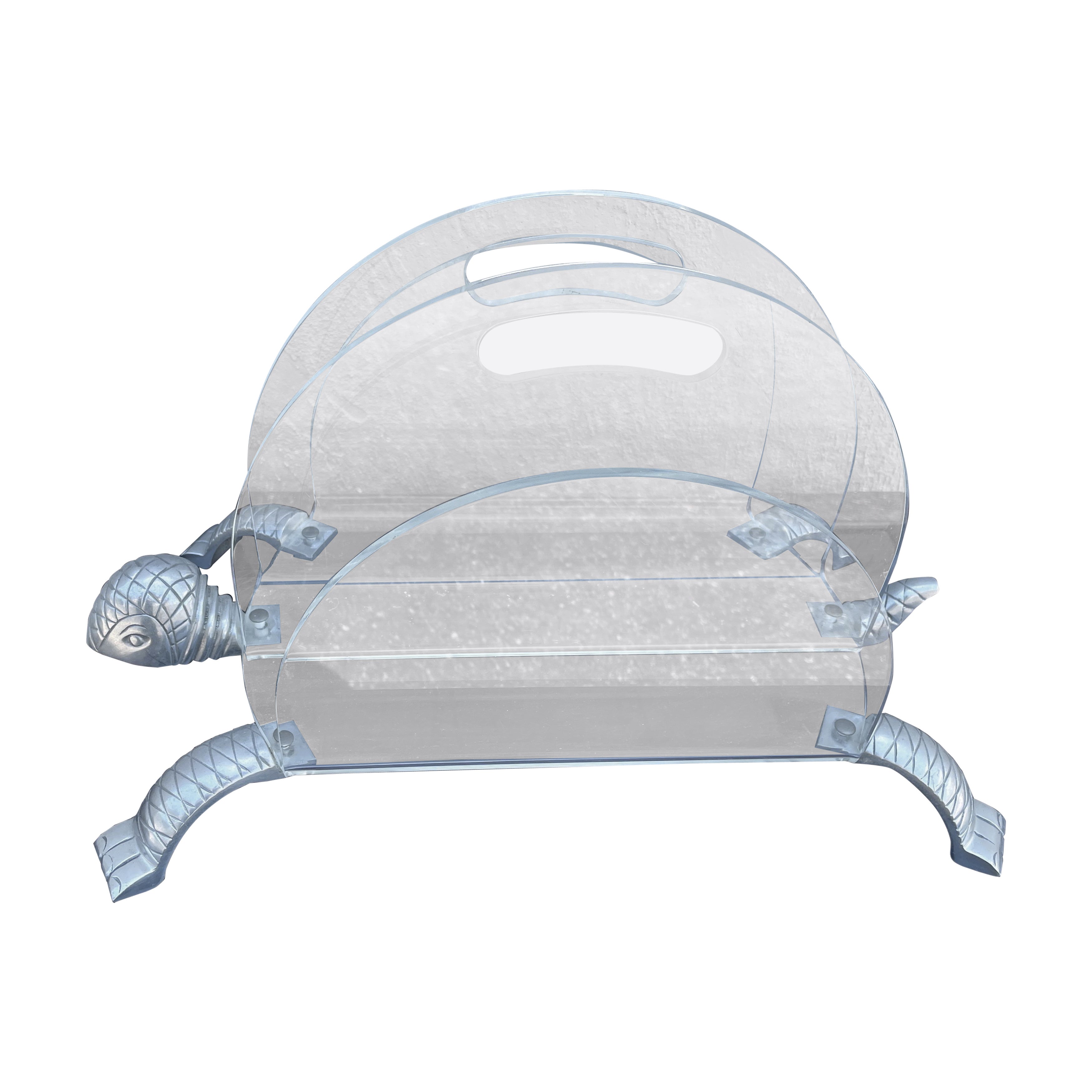 Vintage Arthur Court Acrylic Turtle Magazine Holder For Sale