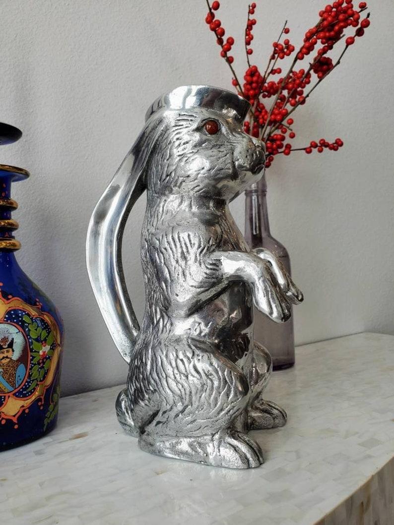 Vintage Arthur Court Bunny Rabbit Pitcher In Good Condition For Sale In Forney, TX