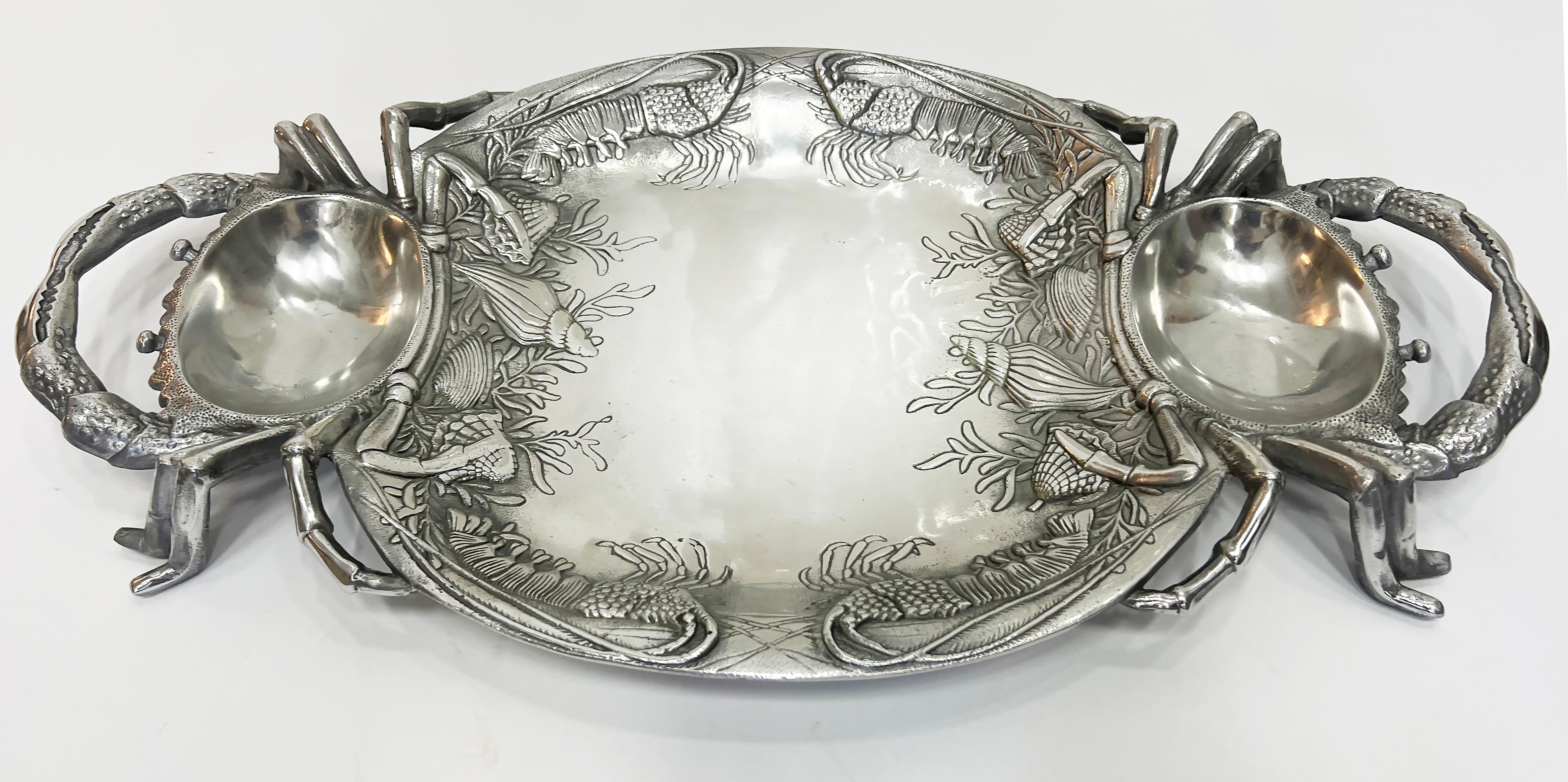 Arthur Court Crabs Serviertablett-Teller, Vintage im Zustand „Gut“ im Angebot in Miami, FL