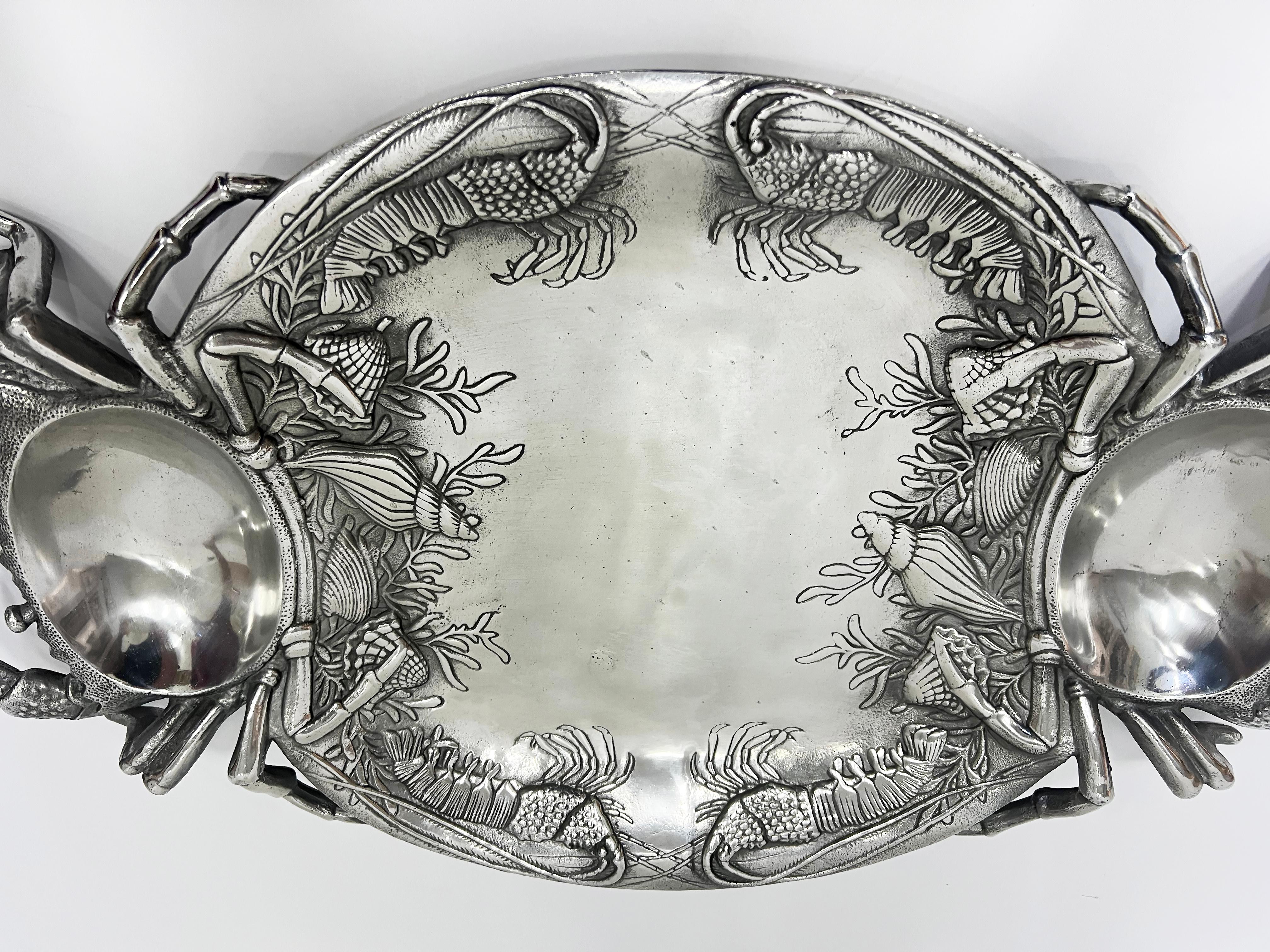 Arthur Court Crabs Serviertablett-Teller, Vintage (20. Jahrhundert) im Angebot