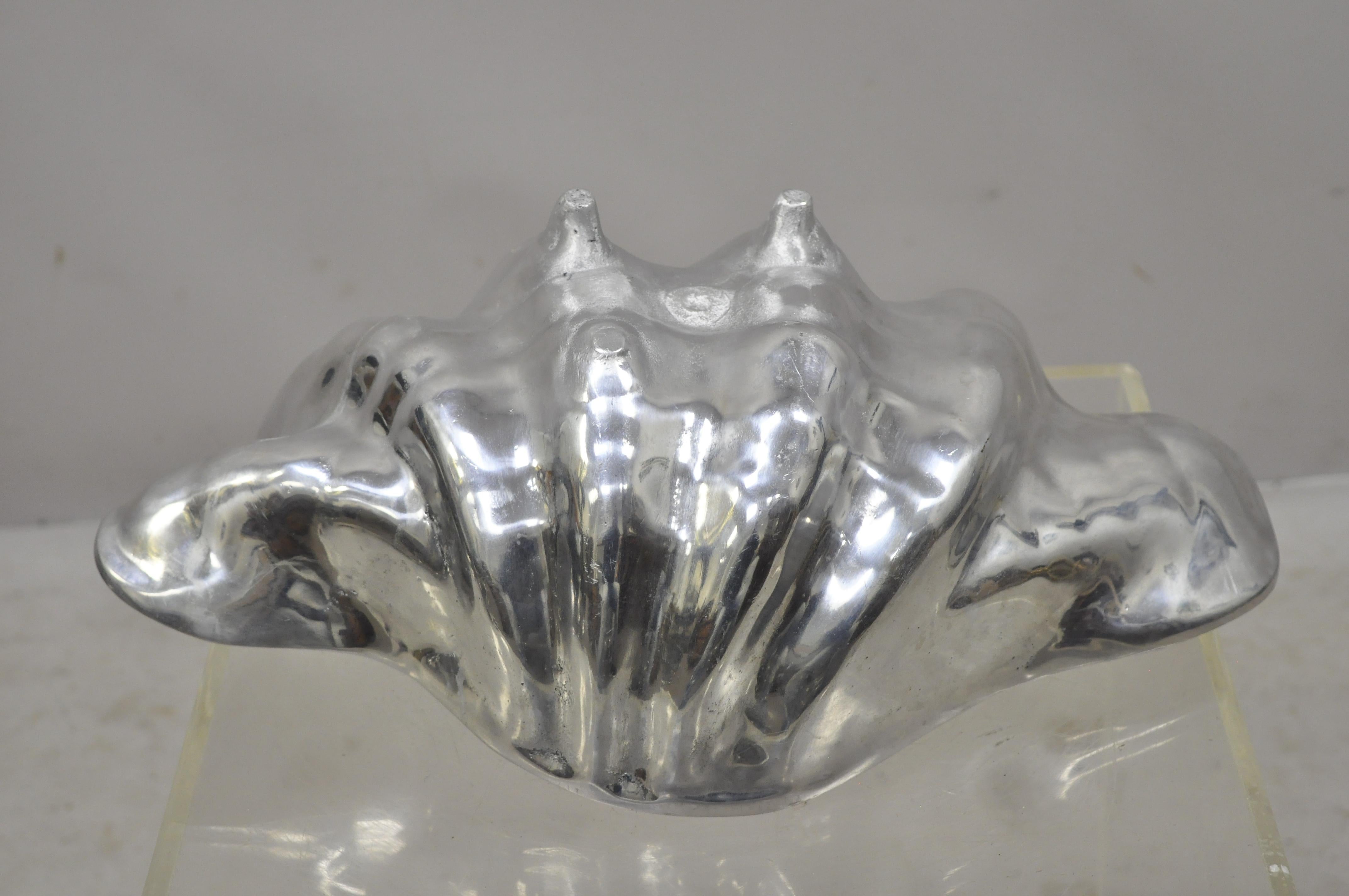 Vintage Arthur Court Large Cast Aluminum Clam Shell Center Bowl Dish 3