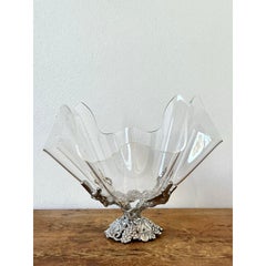 Vintage Arthur Court Schale aus Zinn und Plexiglas