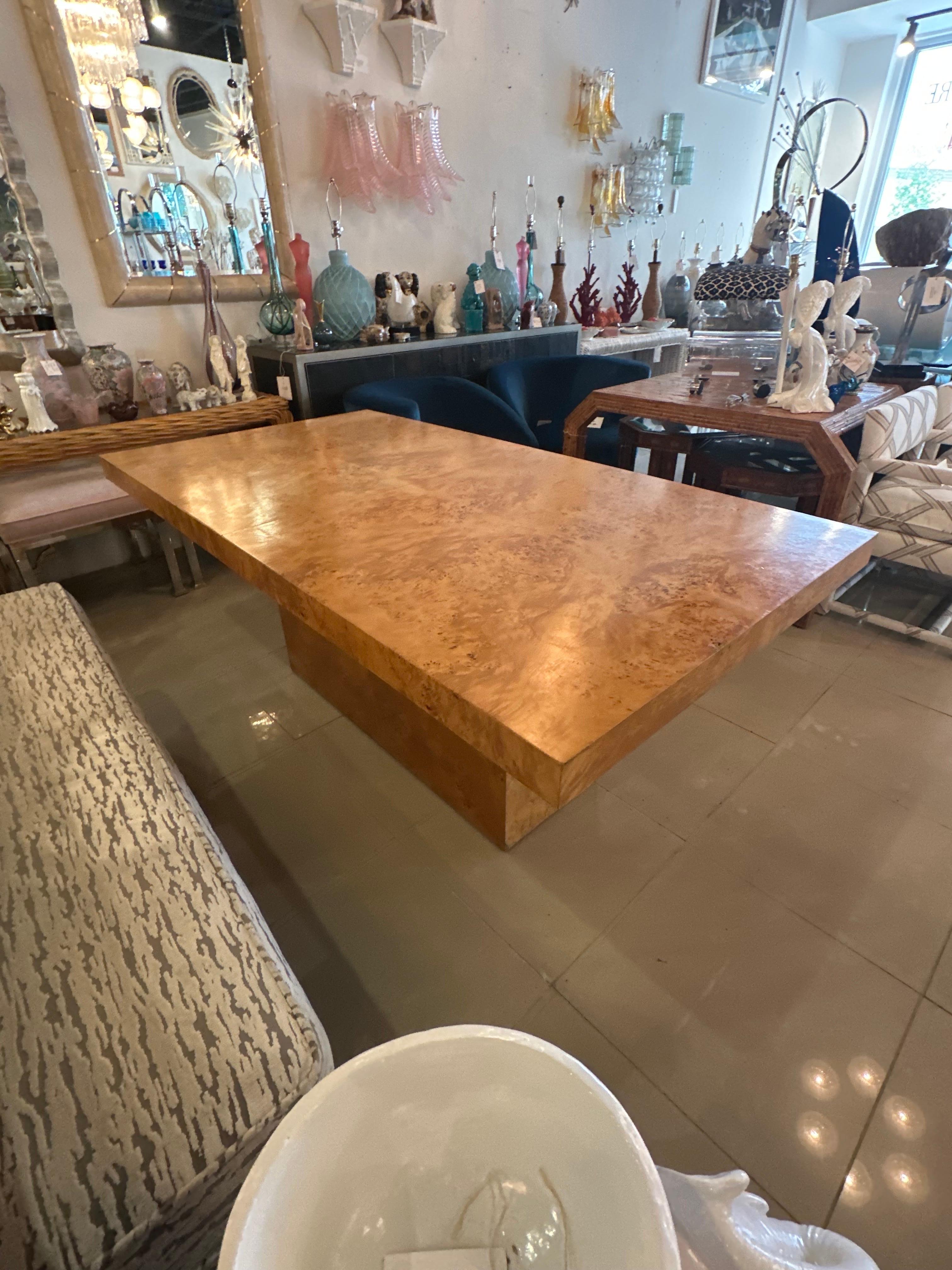 Vintage Arthur Umanoff Burl Burled Wood Dining Table 2 Leaves Pedestal Olivewood For Sale 8