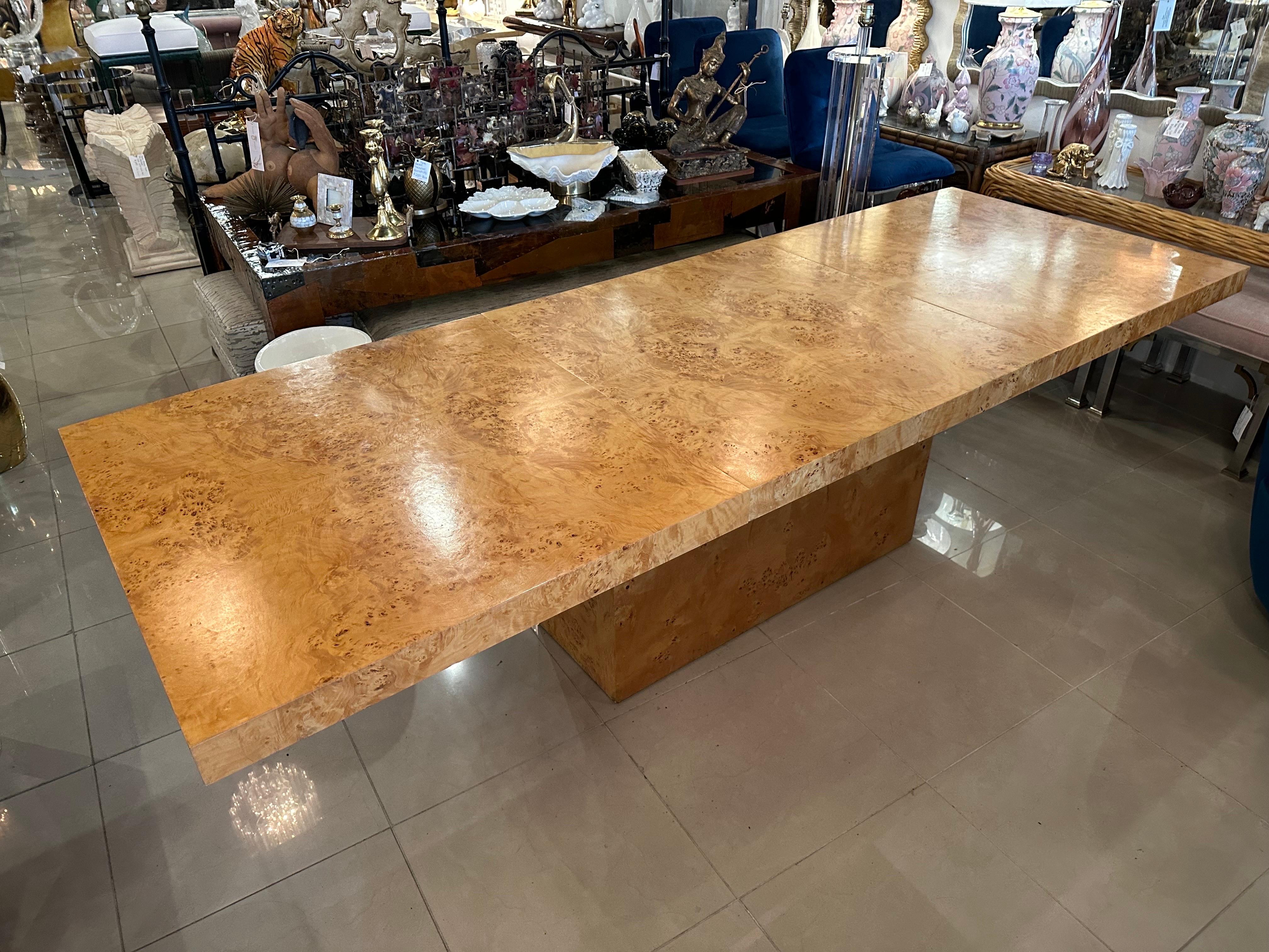 vintage burl wood dining table
