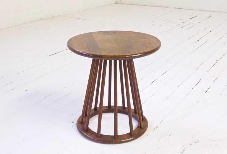 Vintage Arthur Umanoff Spindle End Table in Walnut, 1960s For Sale at