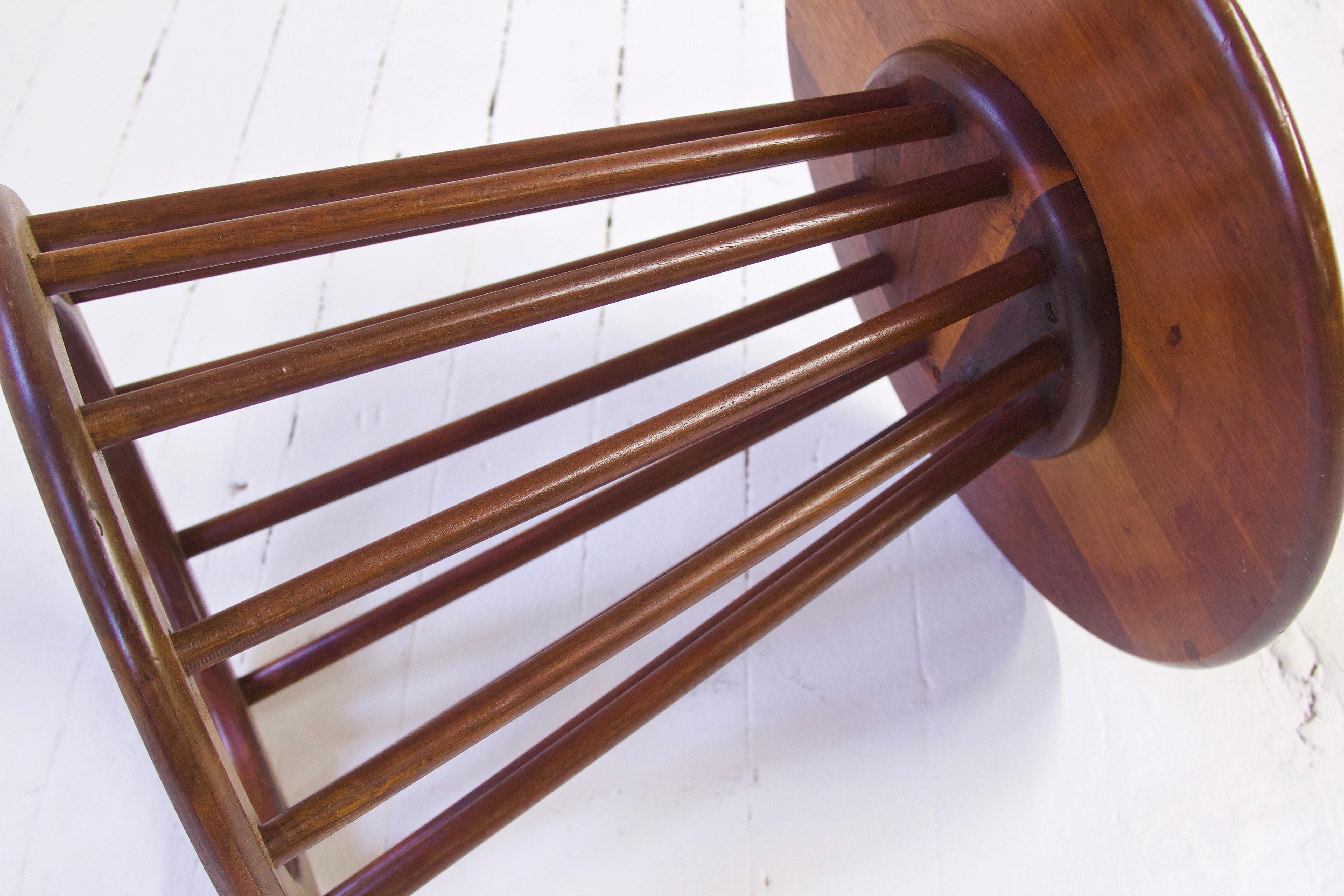 Polished Vintage Arthur Umanoff Spindle End Table in Walnut, 1960s