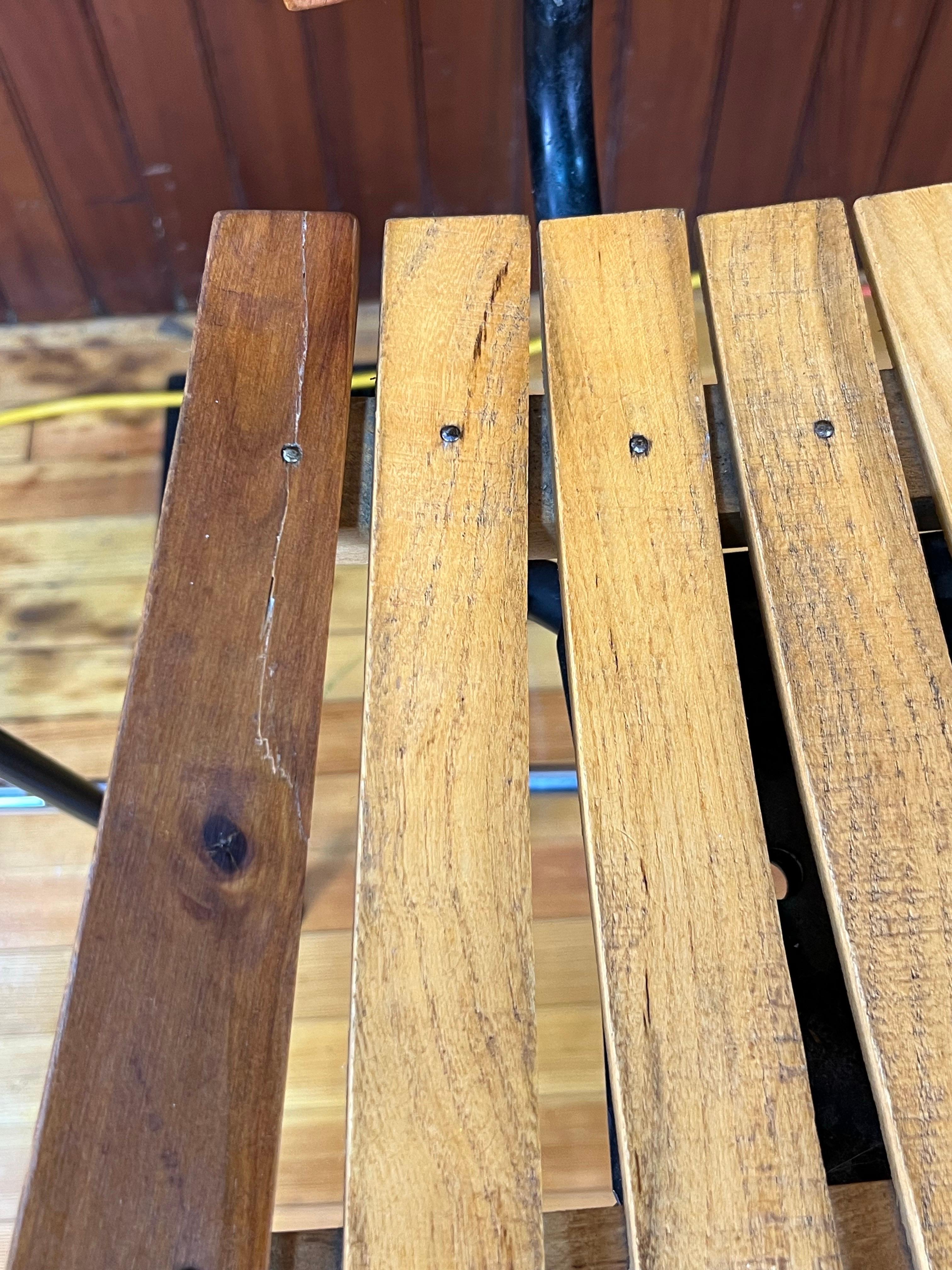 Vintage Arthur Umanoff Style Swivel Slat Bar Stools - Set of 4 For Sale 6