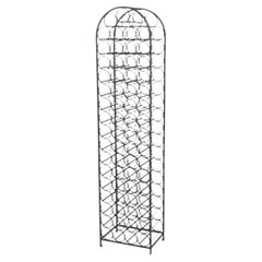 Retro Arthur Umanoff Tall Black Wrought Iron 67-Bottle Wine Rack, 1950s