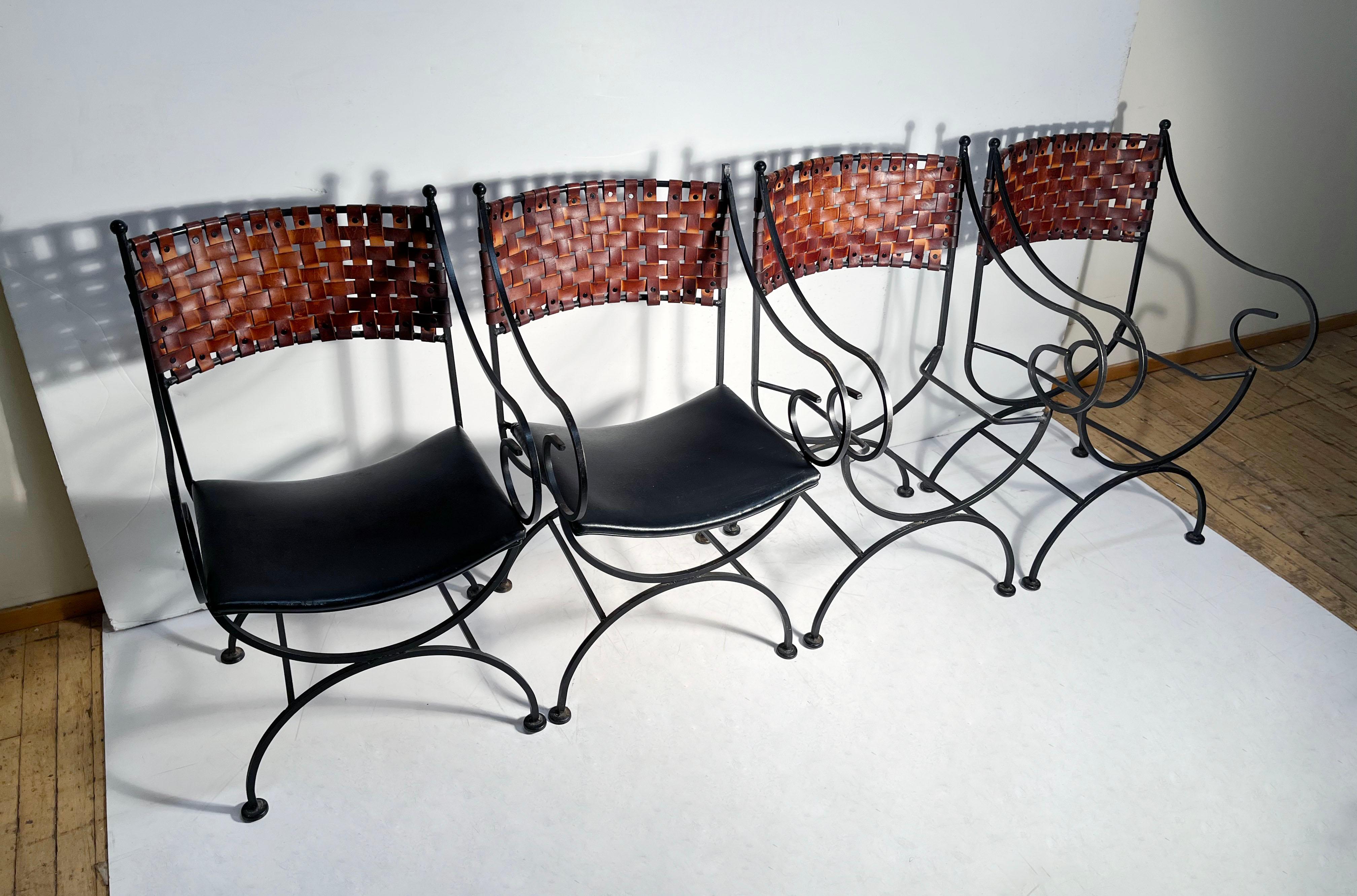 Vintage Arthur Umanoff Sillones con Brazos de Cuero Estilo Mccobb en Bueno estado para la venta en Chicago, IL