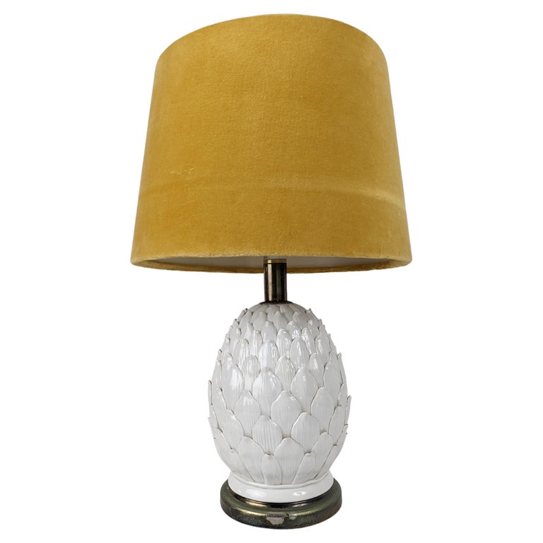 Vintage Artichoke Lamp in White Porcelain, 1970s For Sale at 1stDibs
