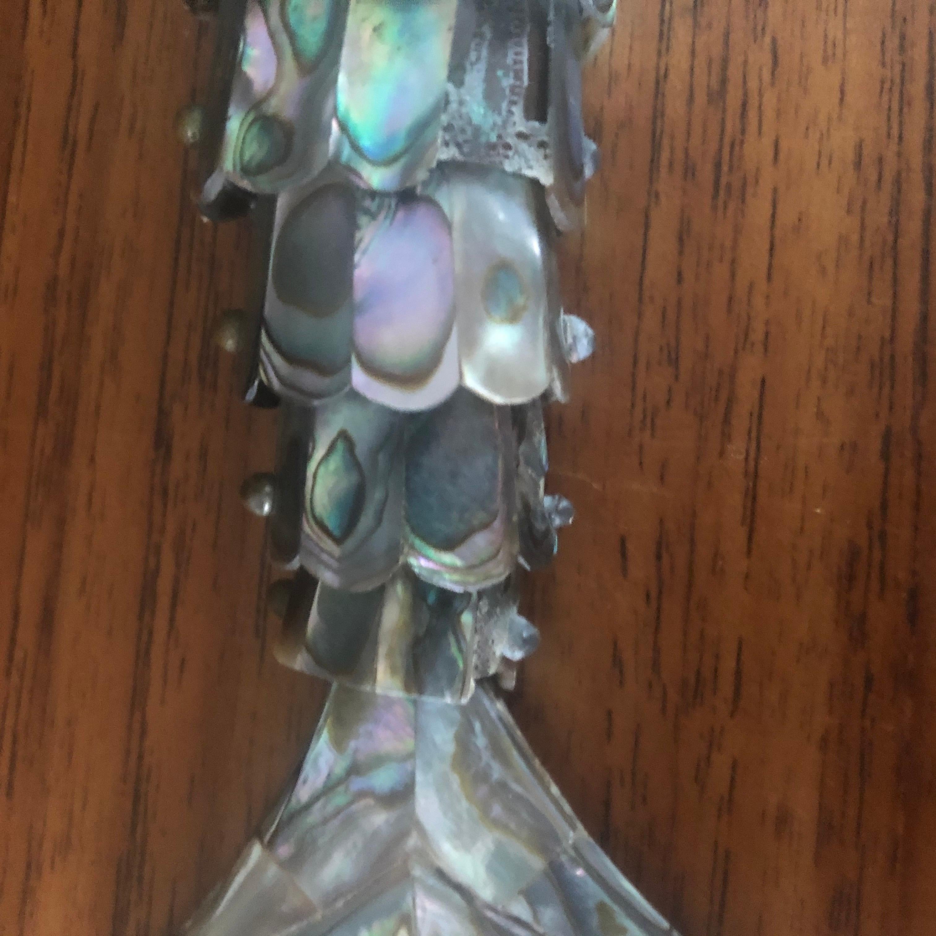 Vintage Articulated Abalone Shell Fish Sculpture/ Bottle Opener by Los Castillo For Sale 3