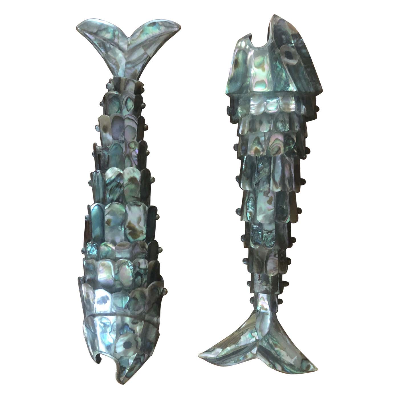 Vintage Articulated Abalone Shell Fish Sculpture/ Bottle Opener by Los ...