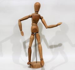 Vintage Articulated and Jointed Wooden Metal Figure