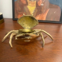 Vintage Articulated Brass Crab Ashtray