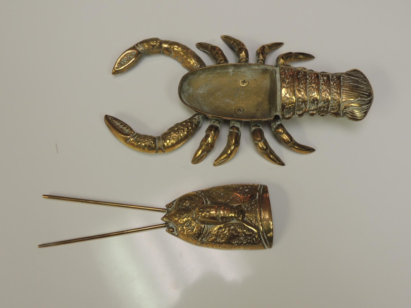 Bohemian Vintage Articulated Brass Lobster Box
