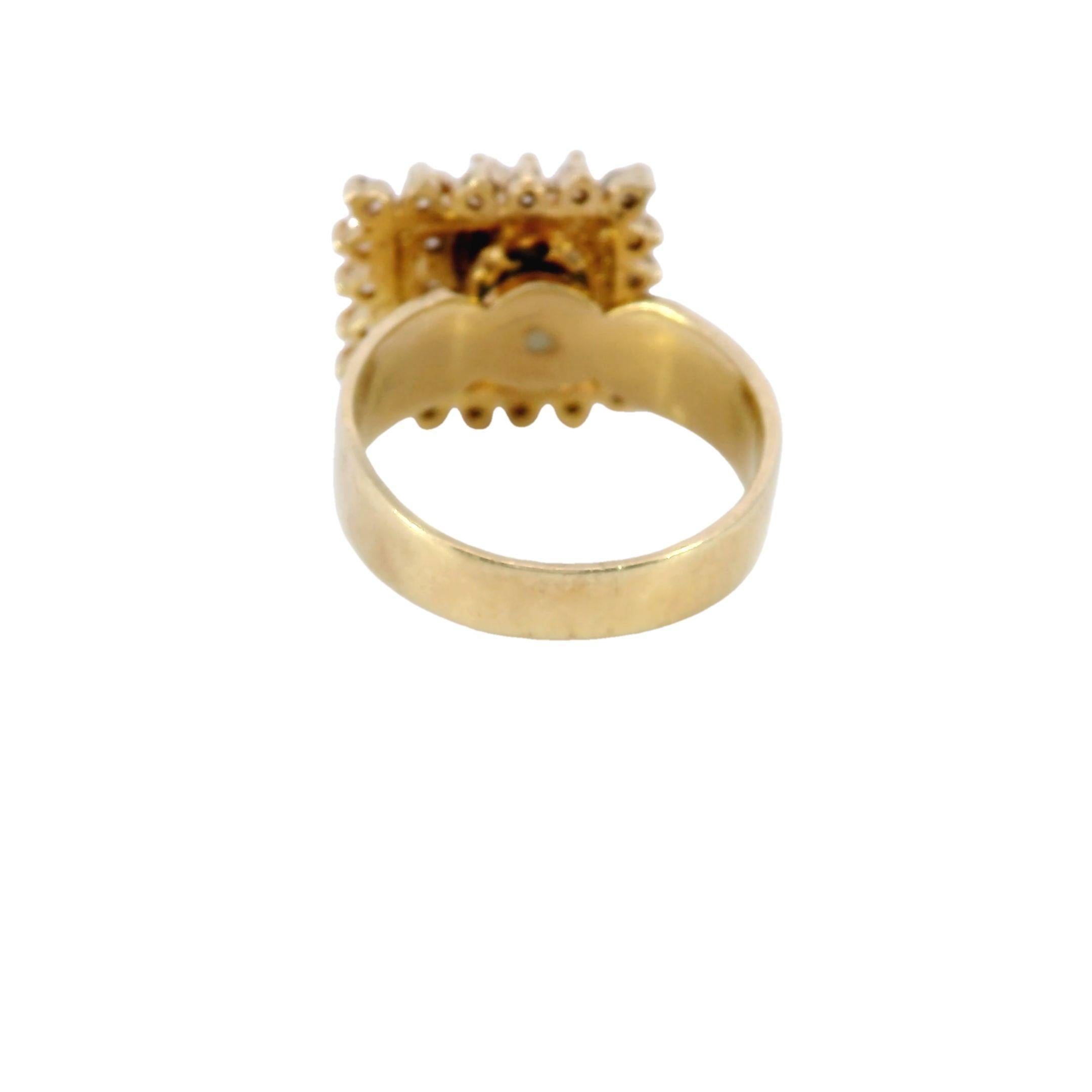 Bague tourbillonnante vintage articulée en or jaune 14 carats ~1,2 ctw Bon état - En vente à Fairfield, CT