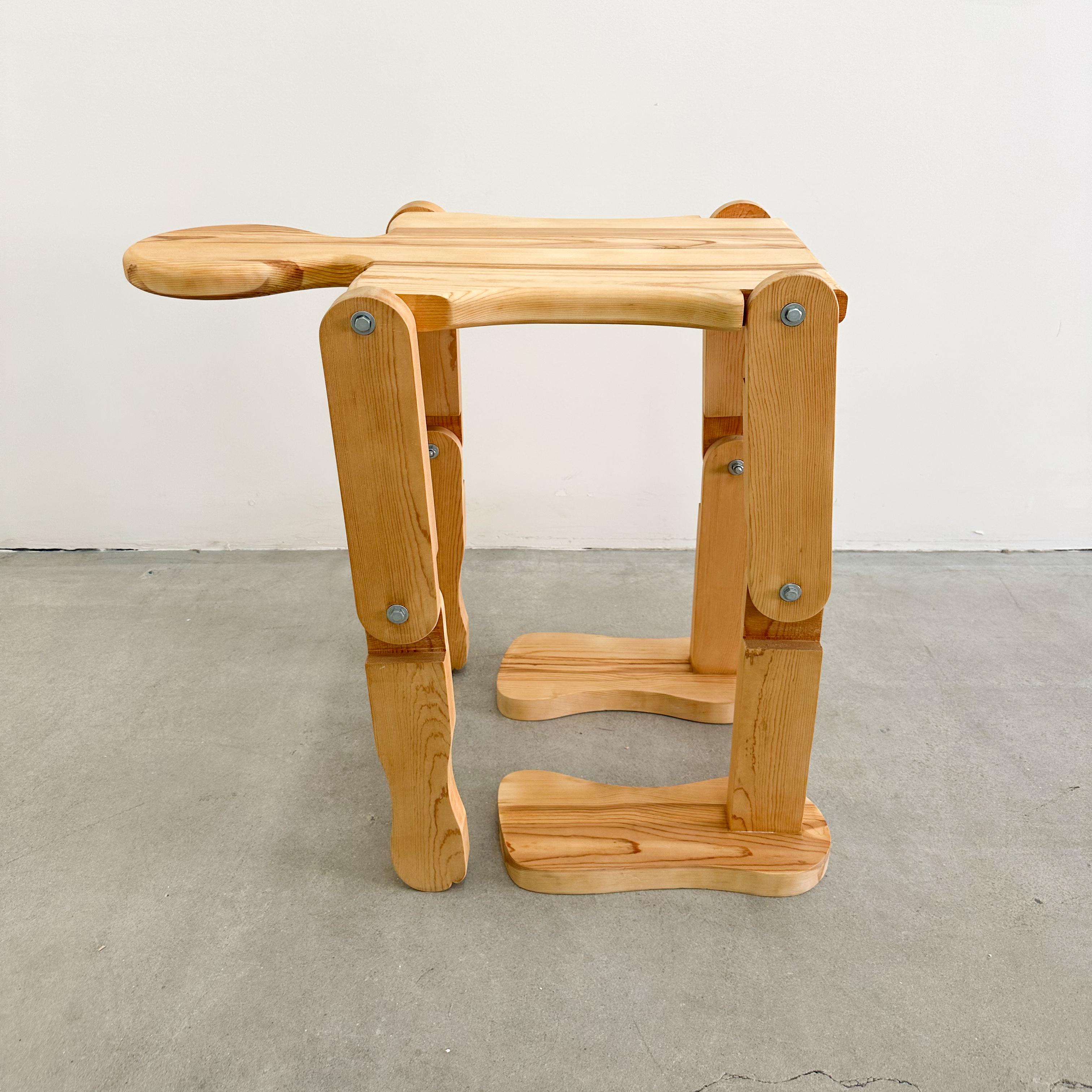 Late 20th Century Vintage Articulated Life Size Wooden Man Coffee Table Console Sculpture Stand