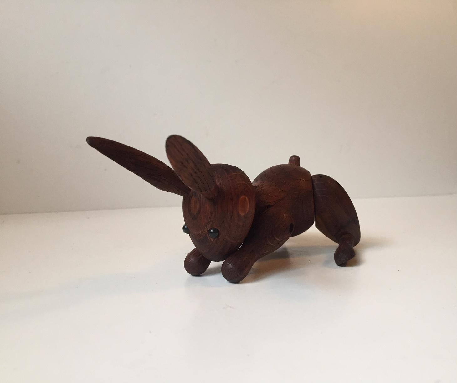 Patinated Vintage Articulated Rabbit by Kay Bojesen, Denmark, 1960s