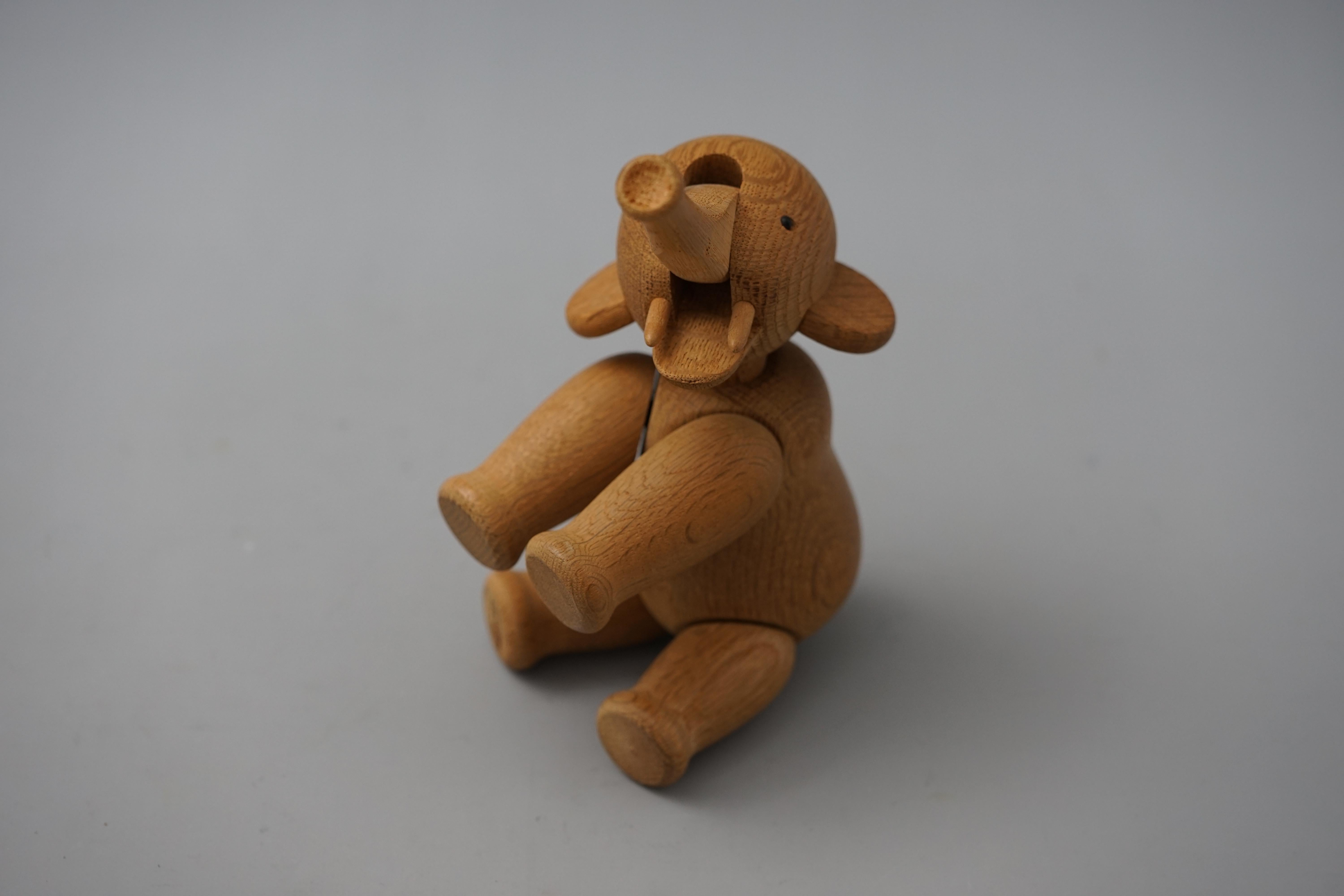 Danish Vintage Articulated Toy in Oak Elephant by Kay Bojesen, Denmark  For Sale