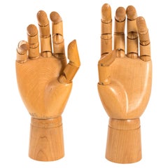 Vintage Articulated Wood Hands